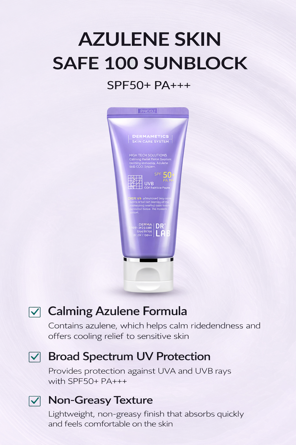 Azulene Skin Safe 100 Sunblock 100ML