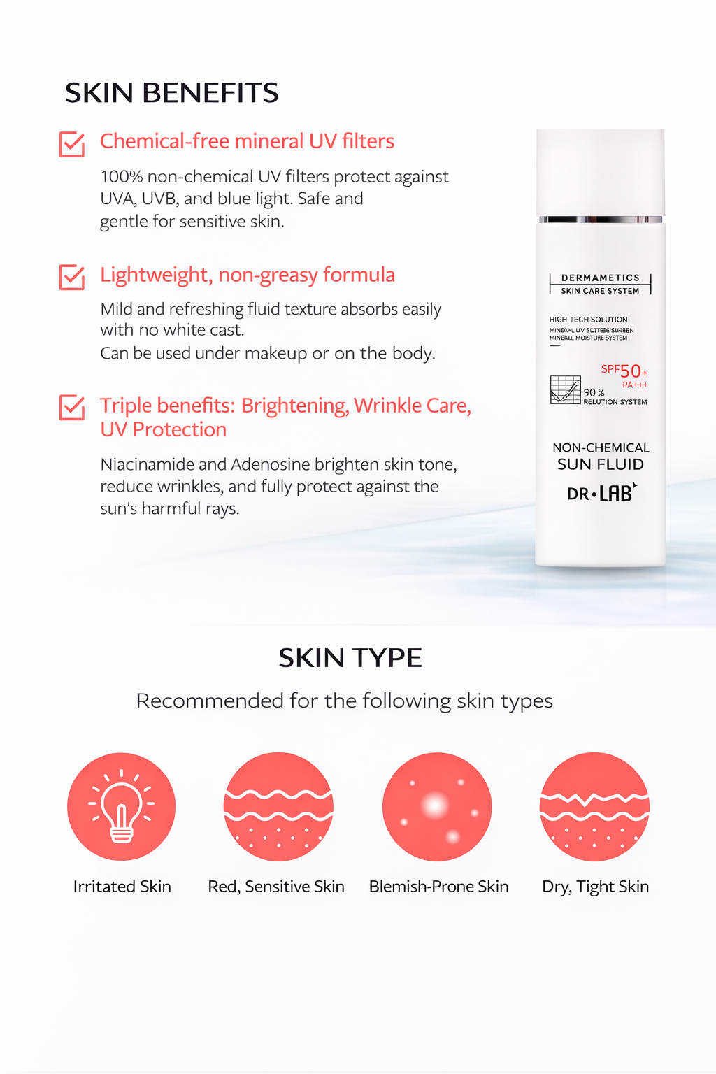 Non-Chemical Sun Fluid SPF50+ PA+++