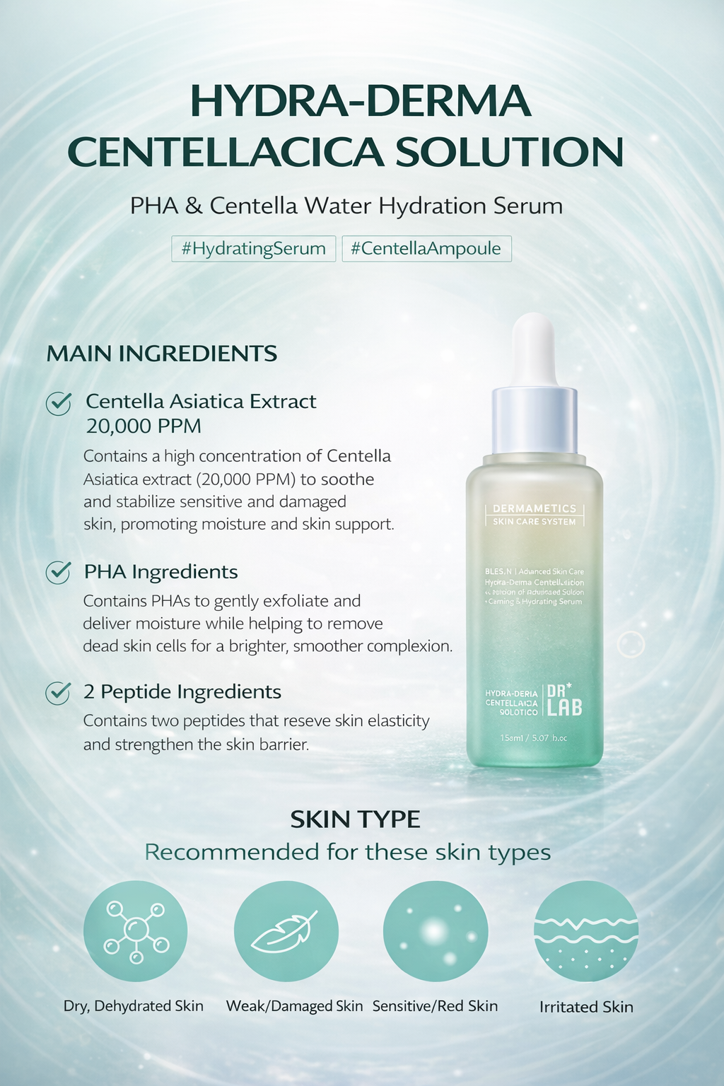 Hydra-Derma Centellacica Solution 50ML